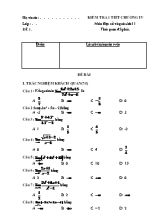 Bộ đề kiểm tra 1 tiết Chương IV môn Đại số và Giải tích Lớp 11